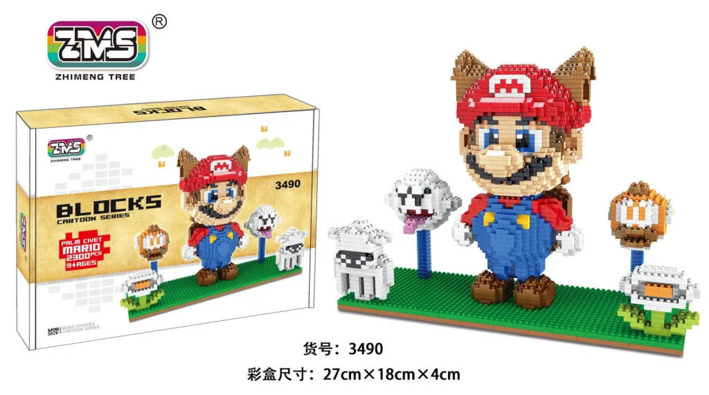 MINISO 3490 Cute Mario Cat Game Micro Figures